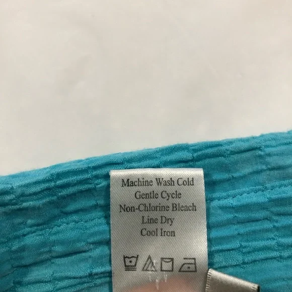 Coldwater Creek Women’s Short Sleeve Collared Crinkled Turquoise Top size XL - Picture 7 of 9